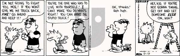 Calvin and Hobbes - Tuesday September 19, 1989 Comic Strip