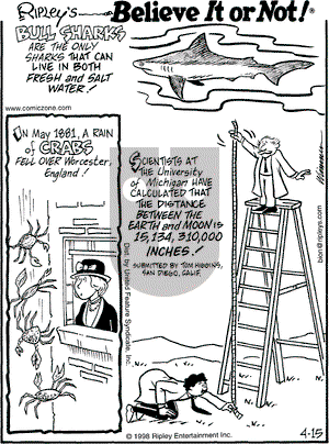 Ripley's Believe It or Not on Wednesday April 15, 1998 Comic Strip