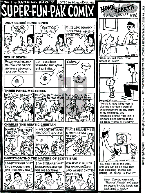 Tom the Dancing Bug on Saturday January 19, 2002 Comic Strip