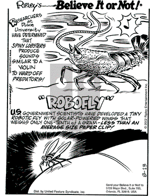Ripley's Believe It or Not on Tuesday August 13, 2002 Comic Strip