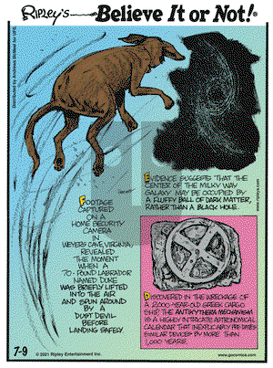Ripley's Believe It or Not on Friday July 9, 2021 Comic Strip