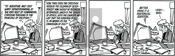 Doonesbury on Wednesday December 22, 1982 Comic Strip