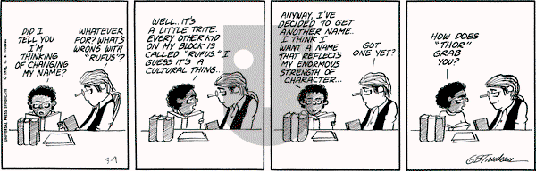 Doonesbury on Thursday March 9, 1972 Comic Strip