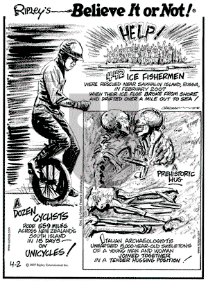 Ripley's Believe It or Not on Monday April 2, 2007 Comic Strip