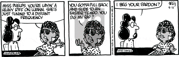 Luann on Saturday May 16, 1987 Comic Strip