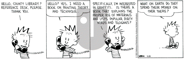 Calvin and Hobbes - Tuesday March 28, 2023 Comic Strip