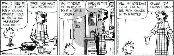 Calvin and Hobbes on Monday October 12, 2015 Comic Strip