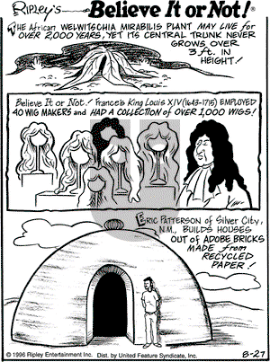 Ripley's Believe It or Not on Tuesday August 27, 1996 Comic Strip