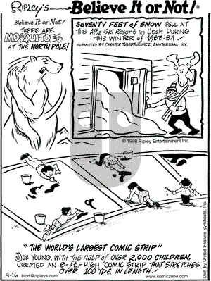 Ripley's Believe It or Not on Thursday April 16, 1998 Comic Strip