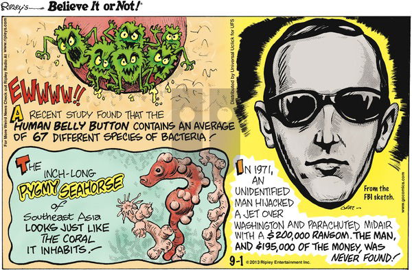 Ripley's Believe It or Not on Sunday September 1, 2013 Comic Strip