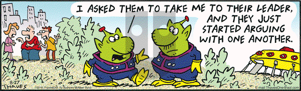 Frank and Ernest on Monday August 27, 2018 Comic Strip