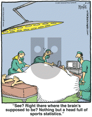 In the Bleachers on Saturday February 17, 2007 Comic Strip