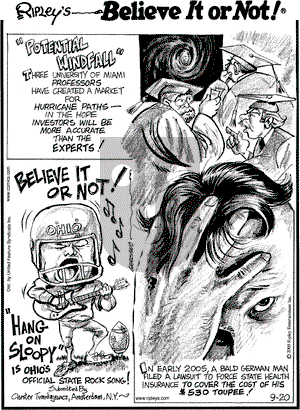 Ripley's Believe It or Not on Tuesday September 20, 2005 Comic Strip