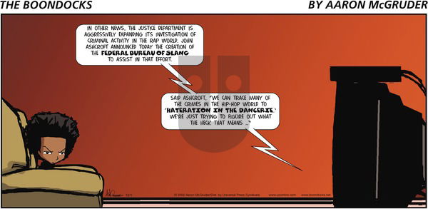 The Boondocks on Sunday January 12, 2003 Comic Strip