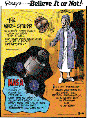 Ripley's Believe It or Not on Wednesday September 4, 2013 Comic Strip