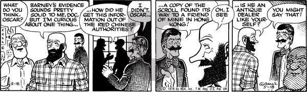 Alley Oop on Saturday May 18, 1974 Comic Strip