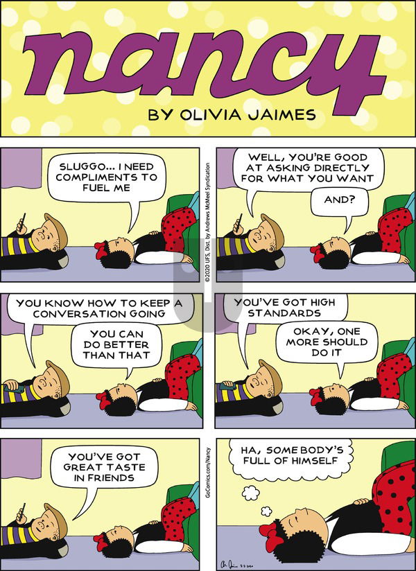 Nancy on Sunday February 2, 2020 Comic Strip