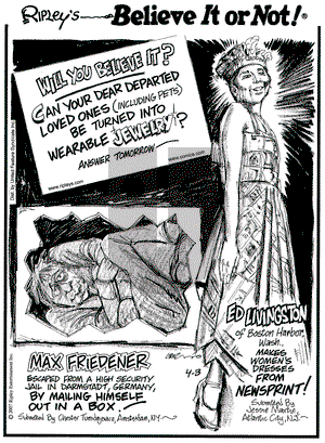 Ripley's Believe It or Not on Tuesday April 3, 2007 Comic Strip