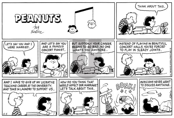 Peanuts on Sunday May 5, 1996 Comic Strip