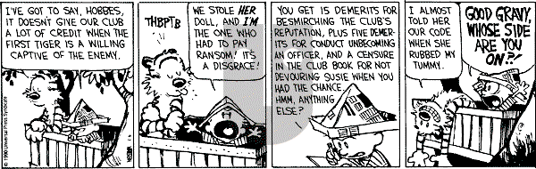 Calvin and Hobbes - Friday September 7, 1990 Comic Strip