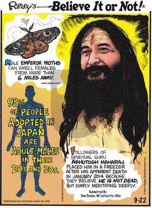 Ripley's Believe It or Not on Monday September 22, 2014 Comic Strip