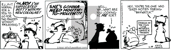 Over the Hedge on Thursday February 8, 1996 Comic Strip