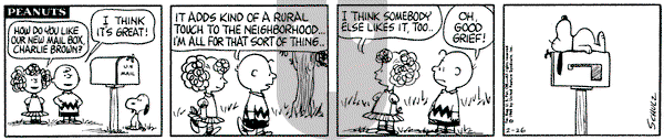Peanuts on Friday February 26, 1965 Comic Strip