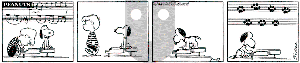 Peanuts on Thursday March 10, 1960 Comic Strip