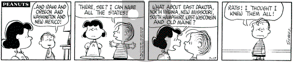 Peanuts on Monday July 17, 1967 Comic Strip