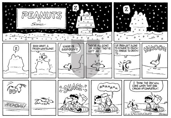 Peanuts on Sunday December 31, 1961 Comic Strip
