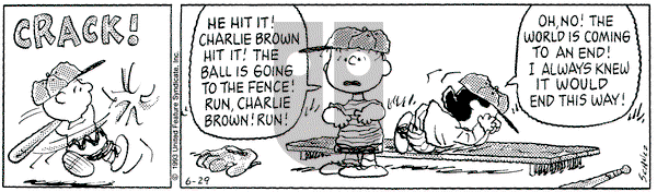 Peanuts on Tuesday June 29, 1993 Comic Strip