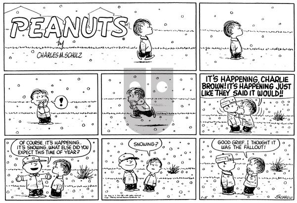 Peanuts on Sunday January 5, 1958 Comic Strip