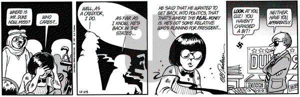 Doonesbury on Wednesday December 25, 1991 Comic Strip