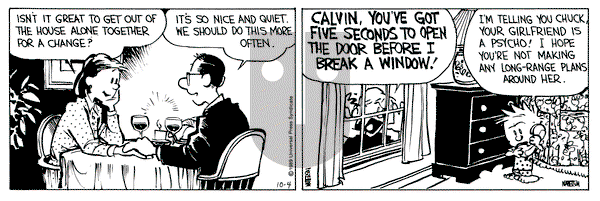 Calvin and Hobbes on Wednesday October 4, 1989 Comic Strip