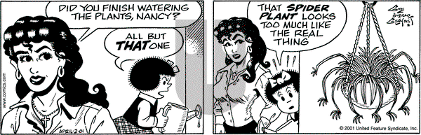Nancy on Sunday April 22, 2001 Comic Strip
