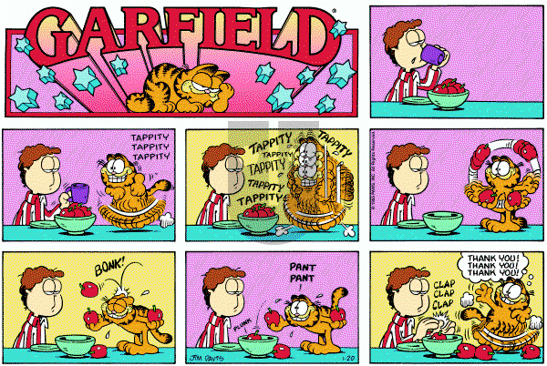 Garfield on Sunday January 20, 1985 Comic Strip