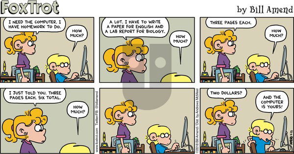 FoxTrot on Sunday April 22, 2018 Comic Strip