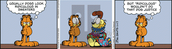 Garfield on Saturday November 17, 2012 Comic Strip