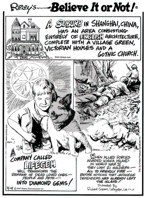 Ripley's Believe It or Not on Wednesday April 4, 2007 Comic Strip