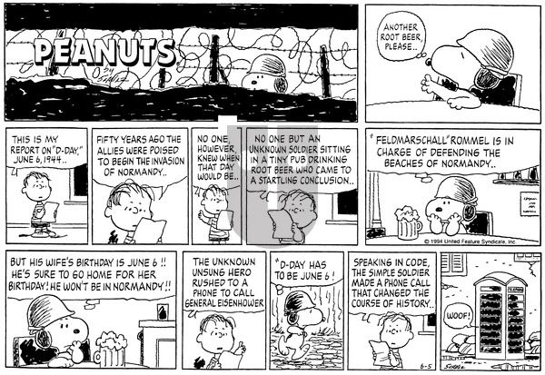 Peanuts on Sunday June 5, 1994 Comic Strip