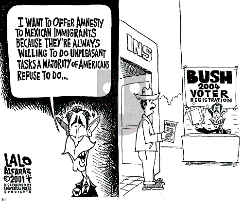 Lalo Alcaraz on Wednesday August 1, 2001 Comic Strip