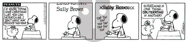 Peanuts on Wednesday December 19, 1973 Comic Strip
