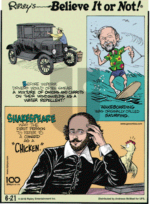 Ripley's Believe It or Not on Friday June 21, 2019 Comic Strip