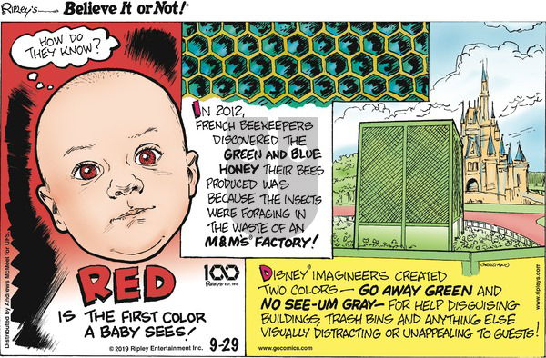 Ripley's Believe It or Not on Sunday September 29, 2019 Comic Strip