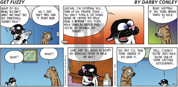 Get Fuzzy on Sunday April 9, 2006 Comic Strip