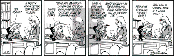 Doonesbury on Thursday June 10, 1982 Comic Strip