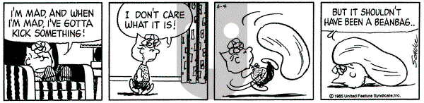 Peanuts on Tuesday June 4, 1985 Comic Strip