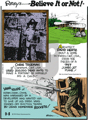 Ripley's Believe It or Not on Wednesday September 8, 2010 Comic Strip