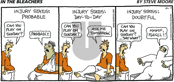 In the Bleachers on Sunday December 7, 2003 Comic Strip