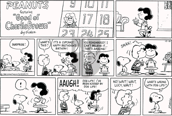 Peanuts - Sunday December 16, 1984 Comic Strip